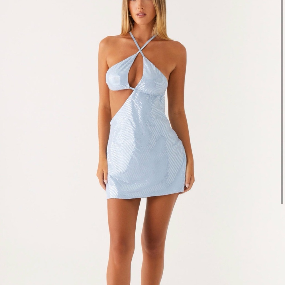 Peppermayo Blue Halter Dress